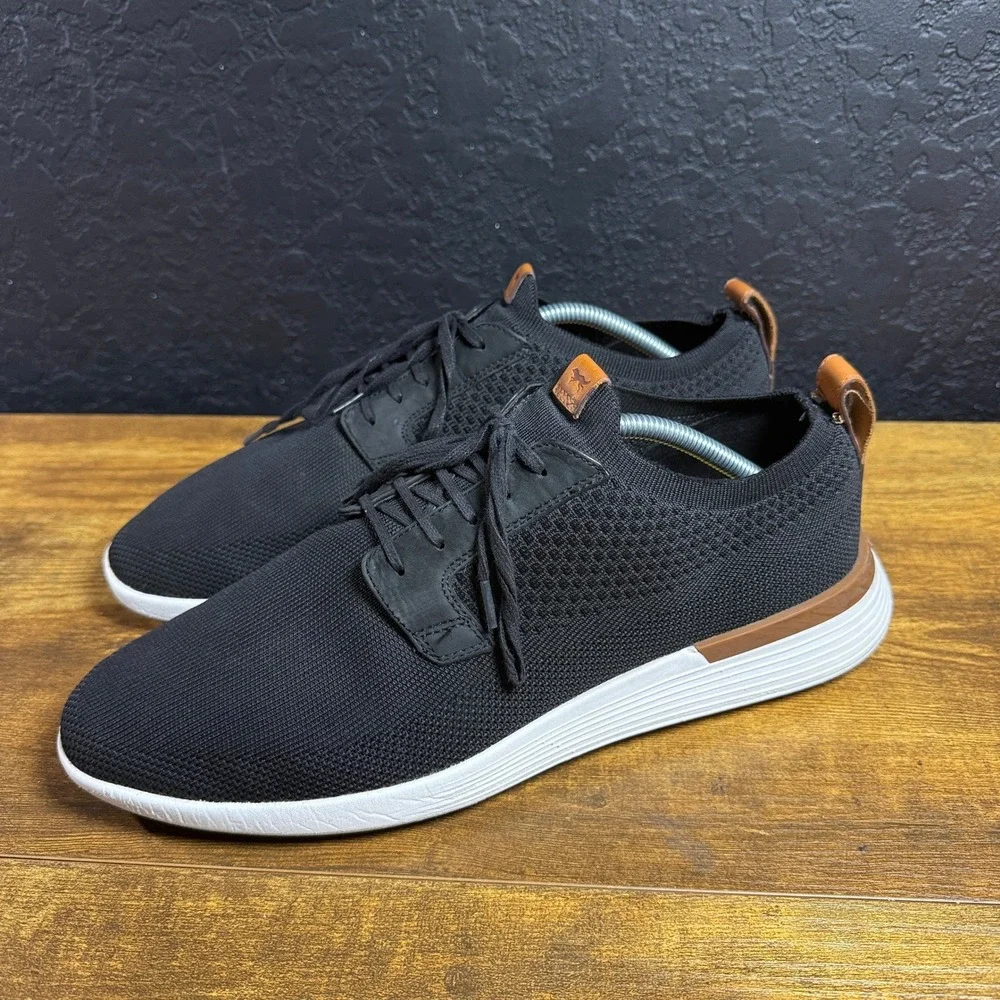 Wolf & Shepherd SwiftKnit Derby Black Knit Textile Dress Sneaker Mens Size 12